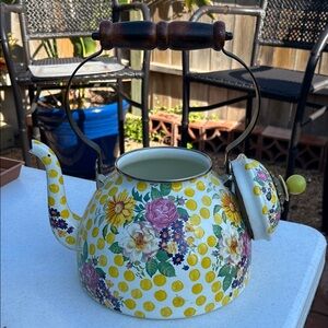 MacKenzie-Childs Floral Yellow Teapot